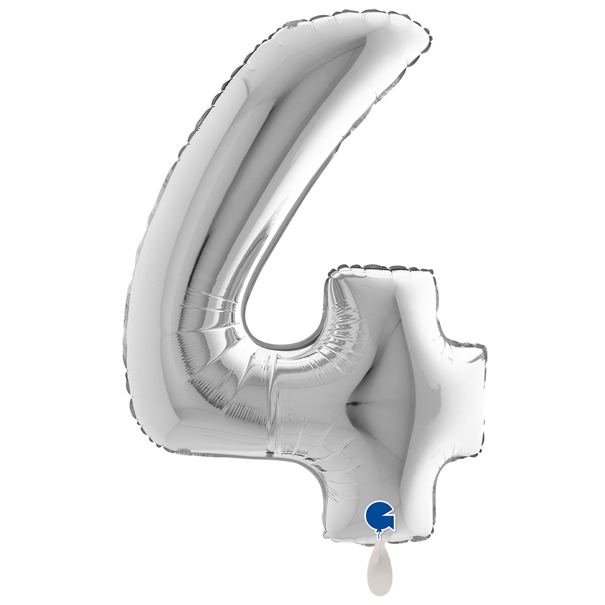 1 Balloon XXL - Number 4 - Silver