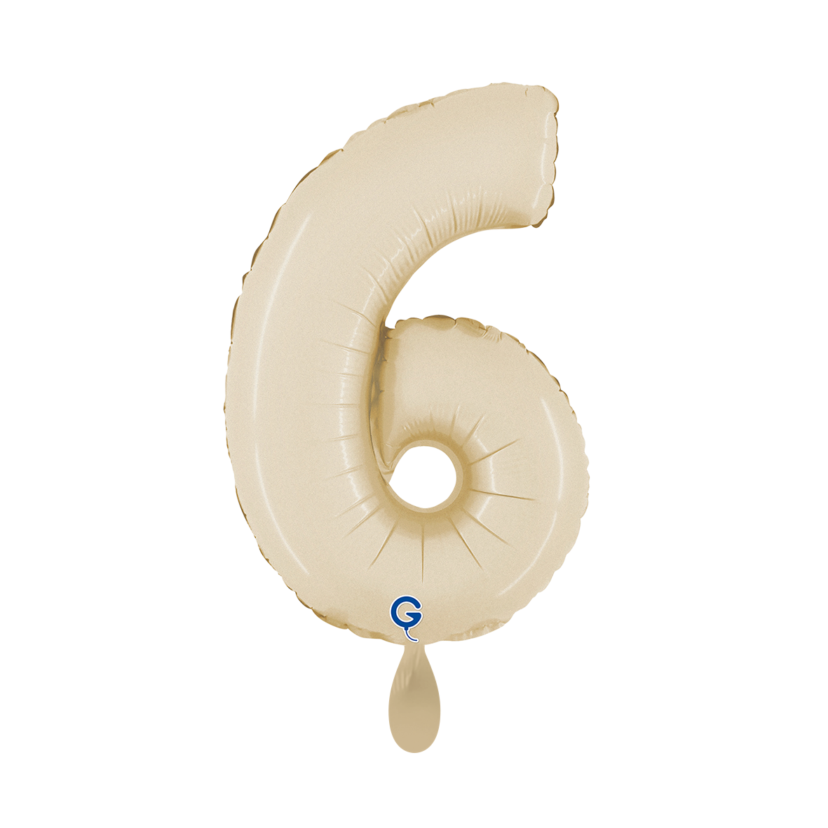 1 Balloon XS - Number 6 - Satin Cream