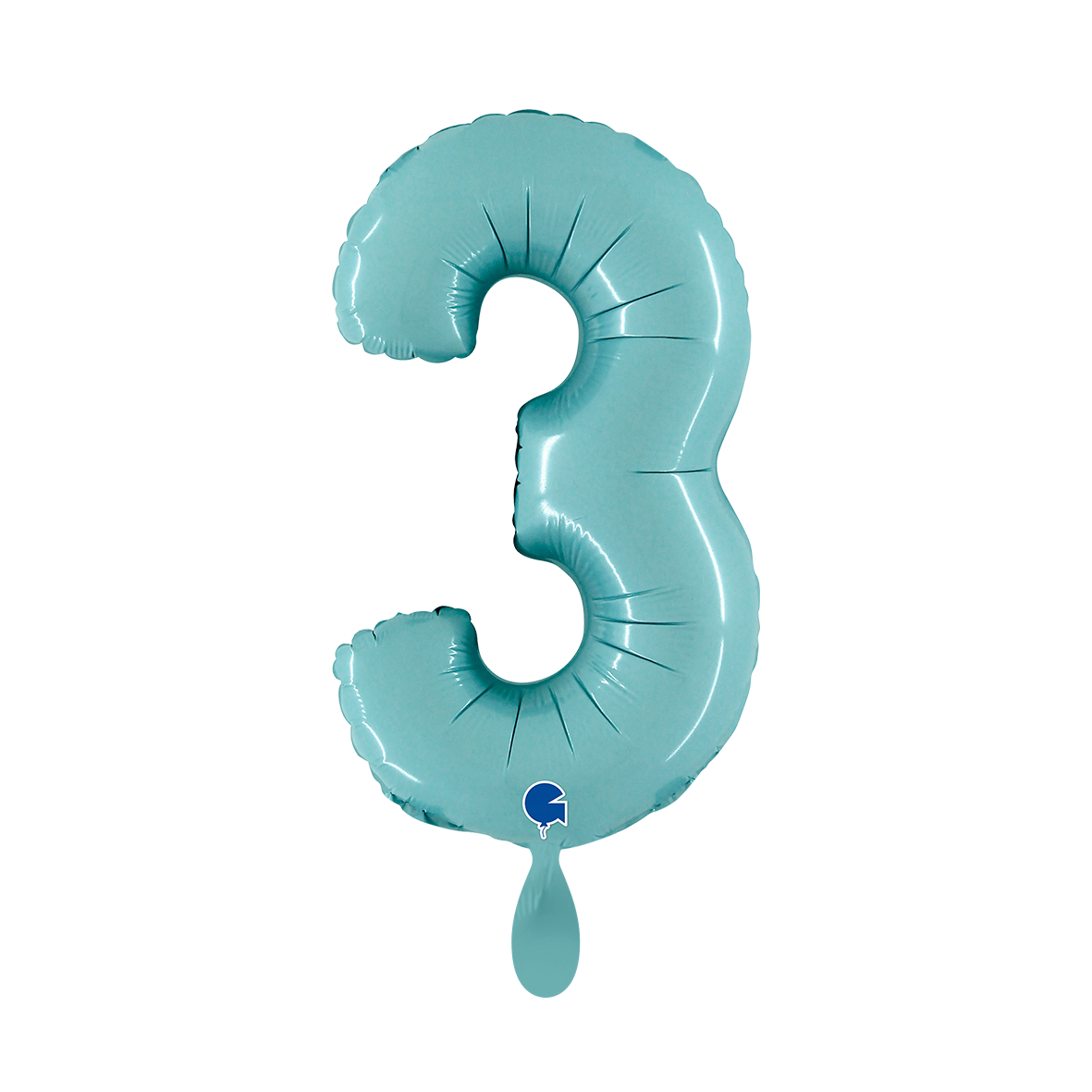 1 Balloon XS - Number 3 - Pastel Blue