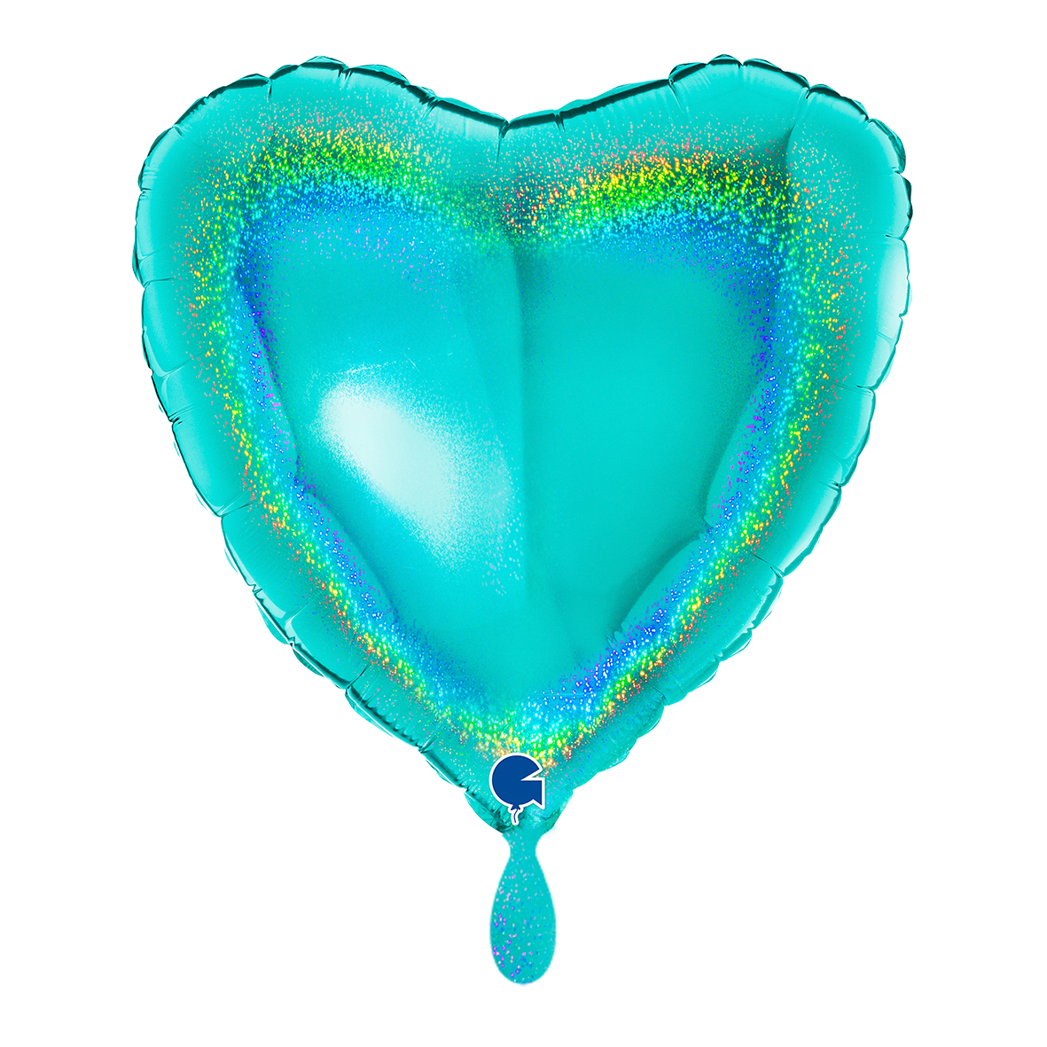 1 Balloon - Heart - Glitter Holographic Tiffany