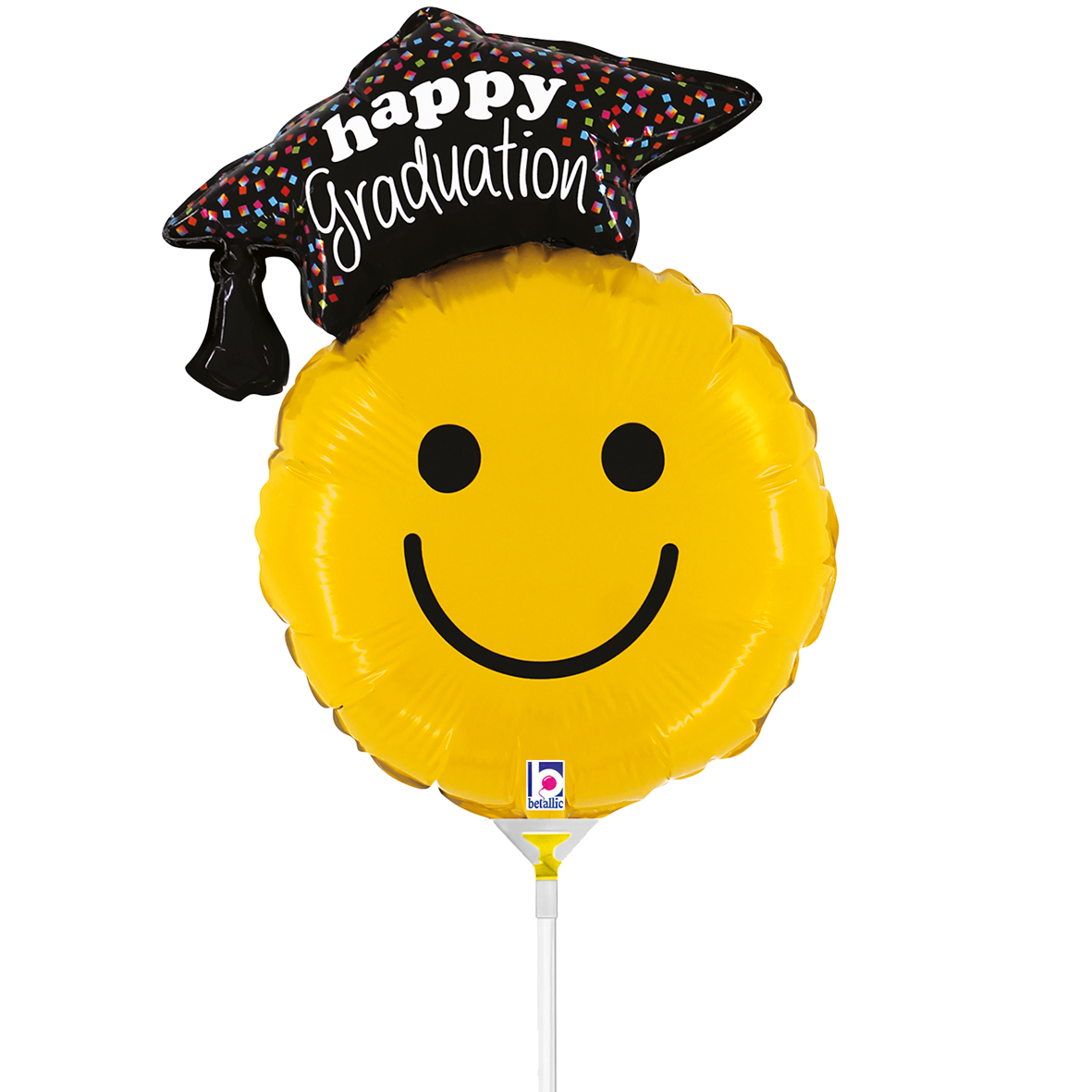 10 Miniballoons Airfilled - Graduation Smiley (Unverpackt)