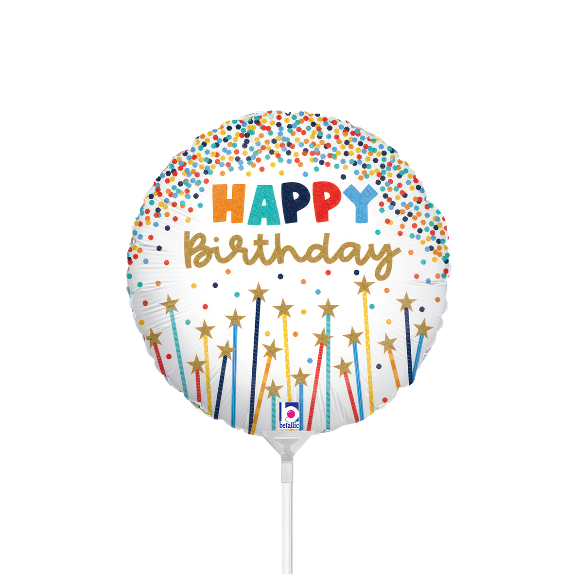 10 Miniballoons Airfilled - Birthday Star Candles (Unverpackt)