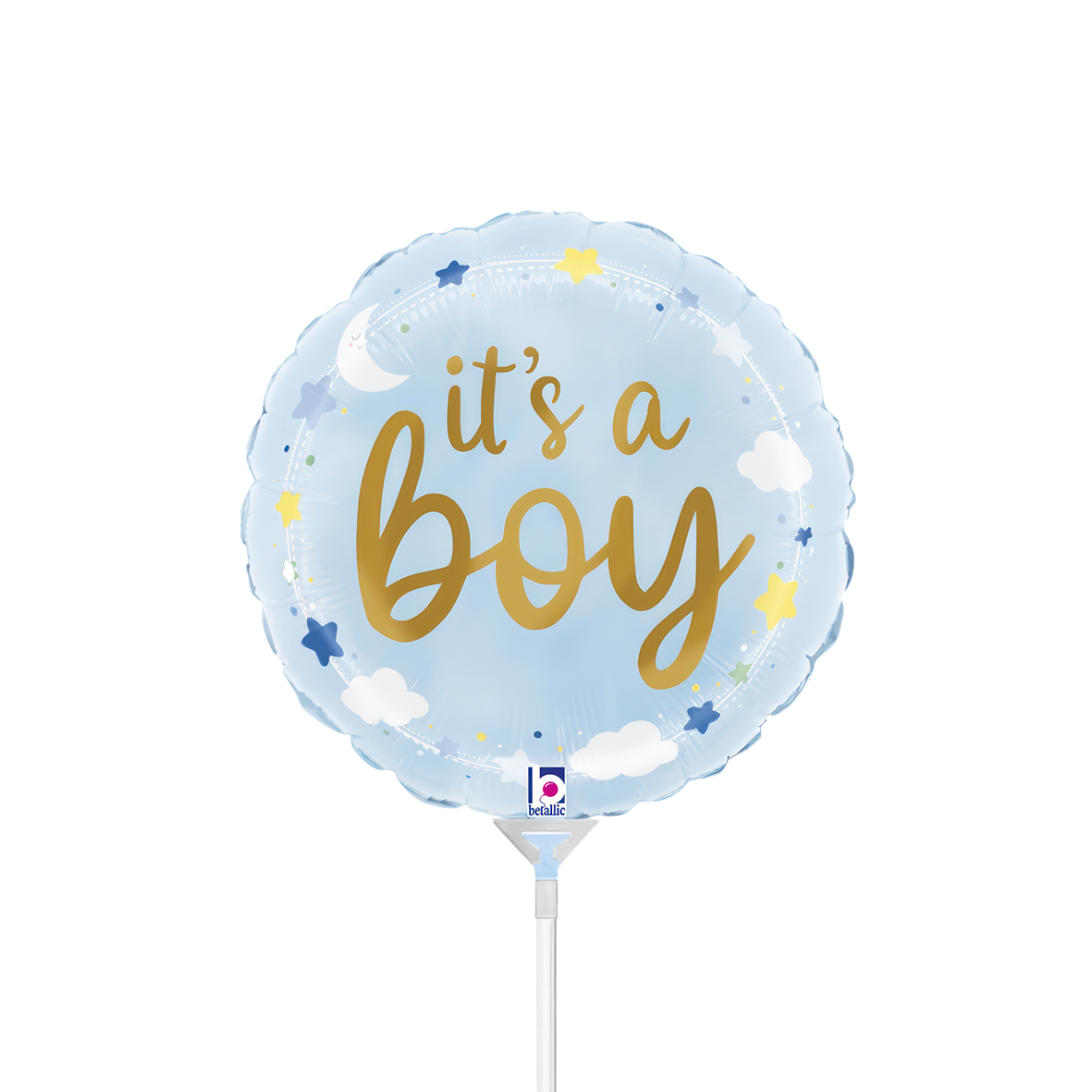 10 Miniballoons Airfilled - It's A Boy Stars & Clouds (Unverpackt)