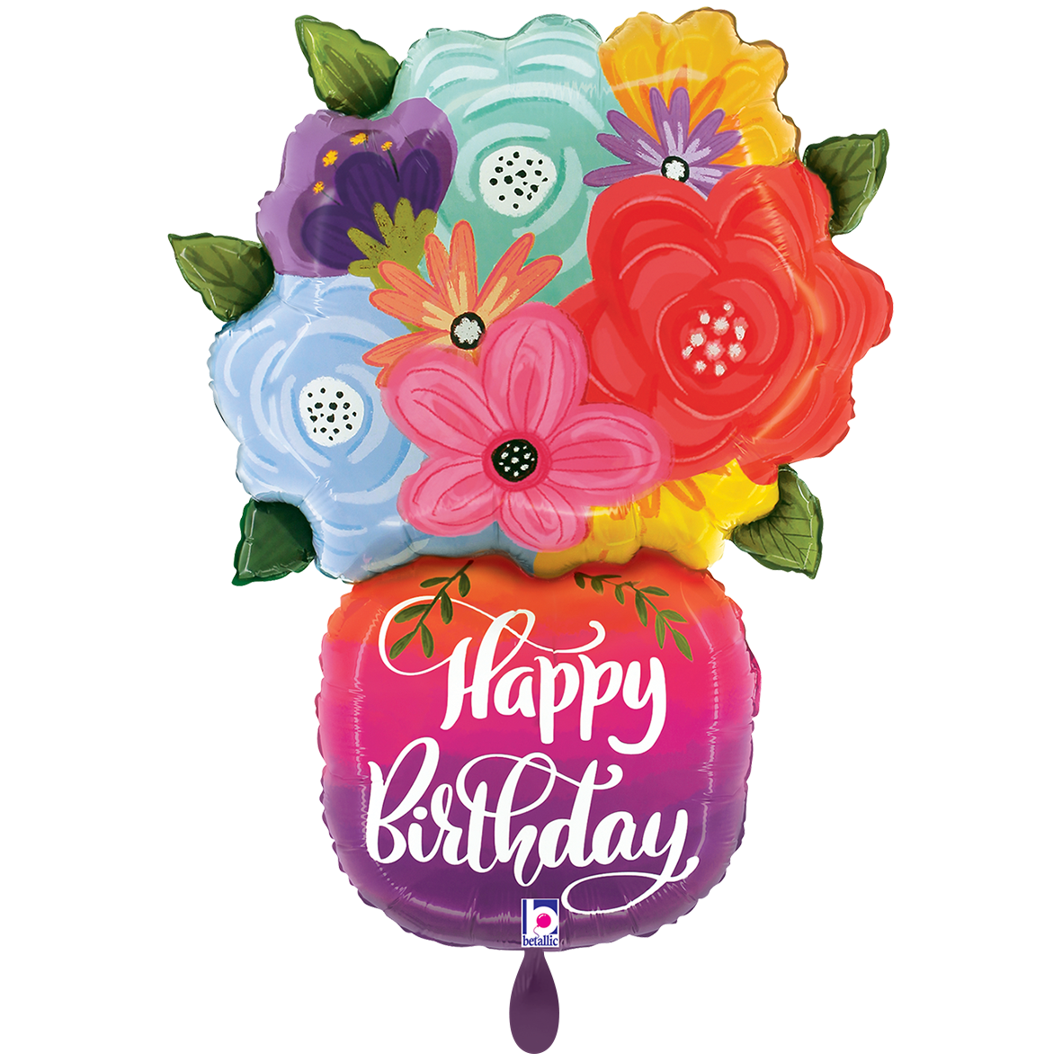 1 Balloon XXL - Birthday Bright Flowers Vase