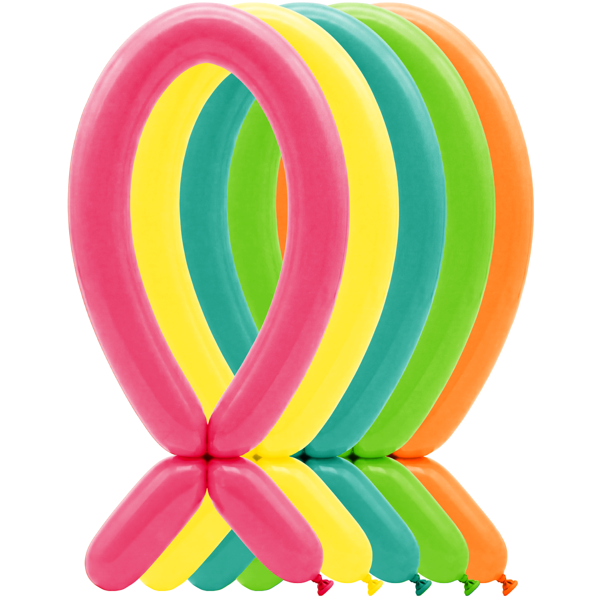 100 Modelling Balloons - 5x152cm - Tropical Assortment
