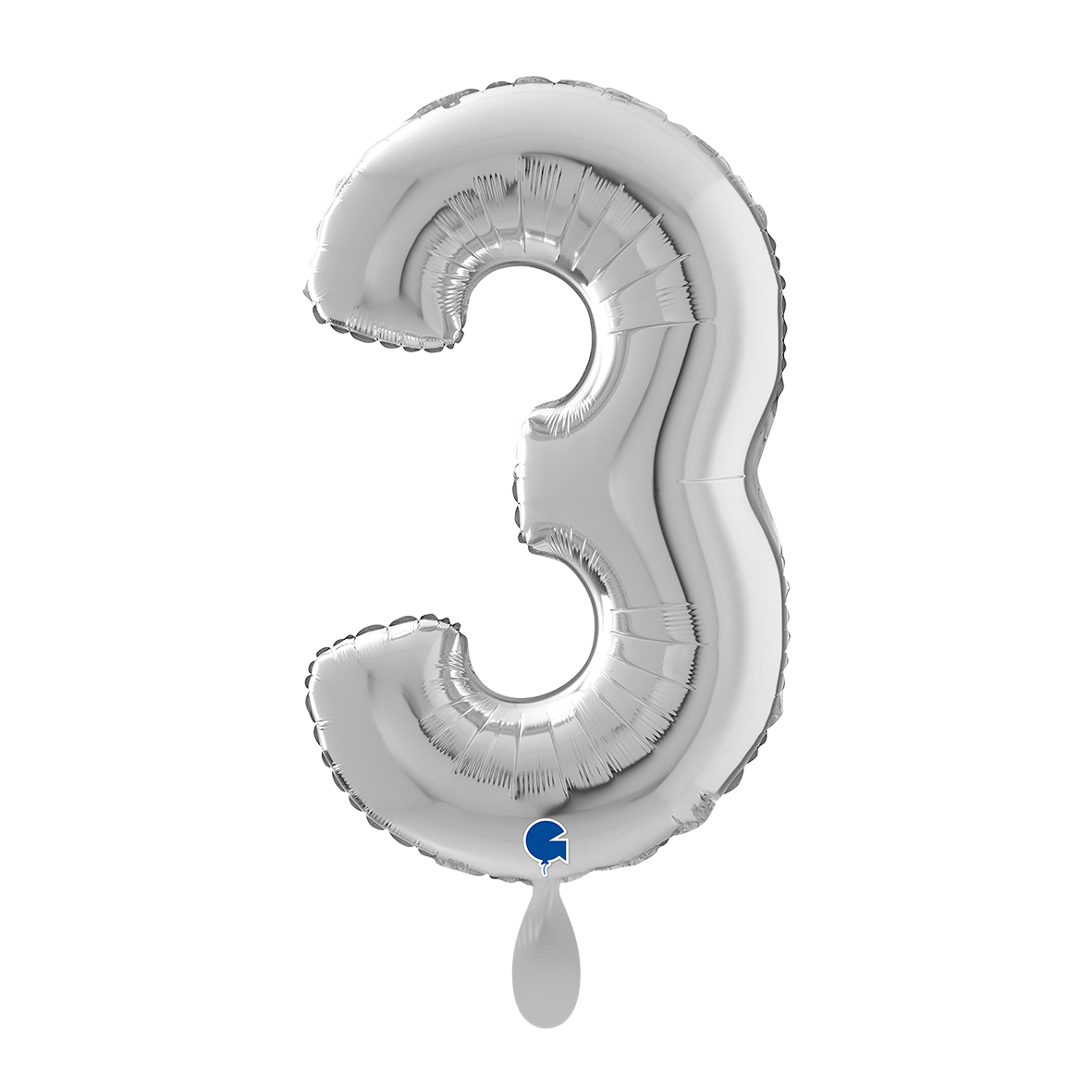 1 Balloon XL - Number 3 - Silver