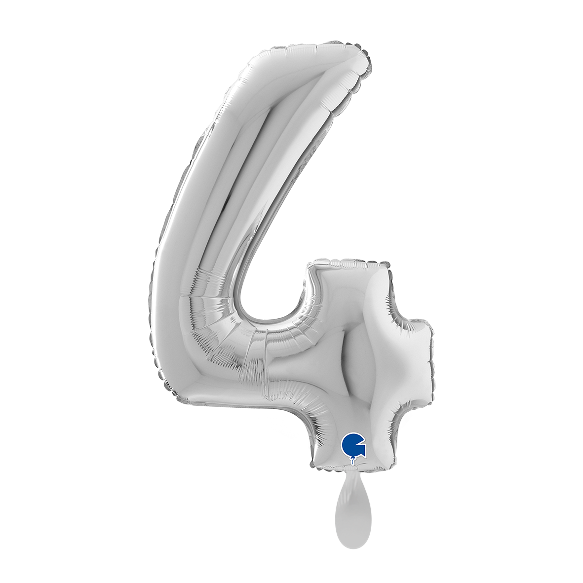 1 Balloon XL - Number 4 - Silver