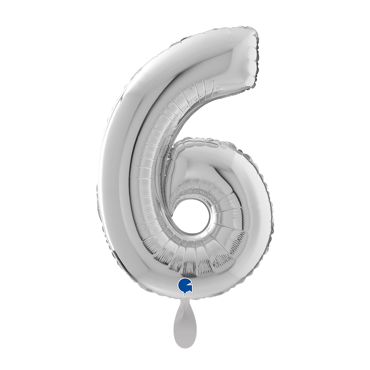 1 Balloon XL - Number 6 - Silver