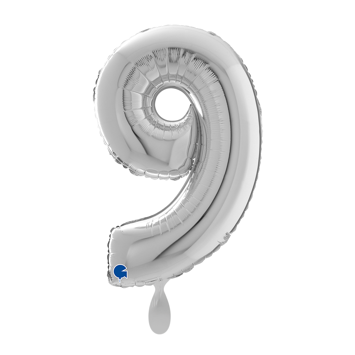 1 Balloon XL - Number 9 - Silver