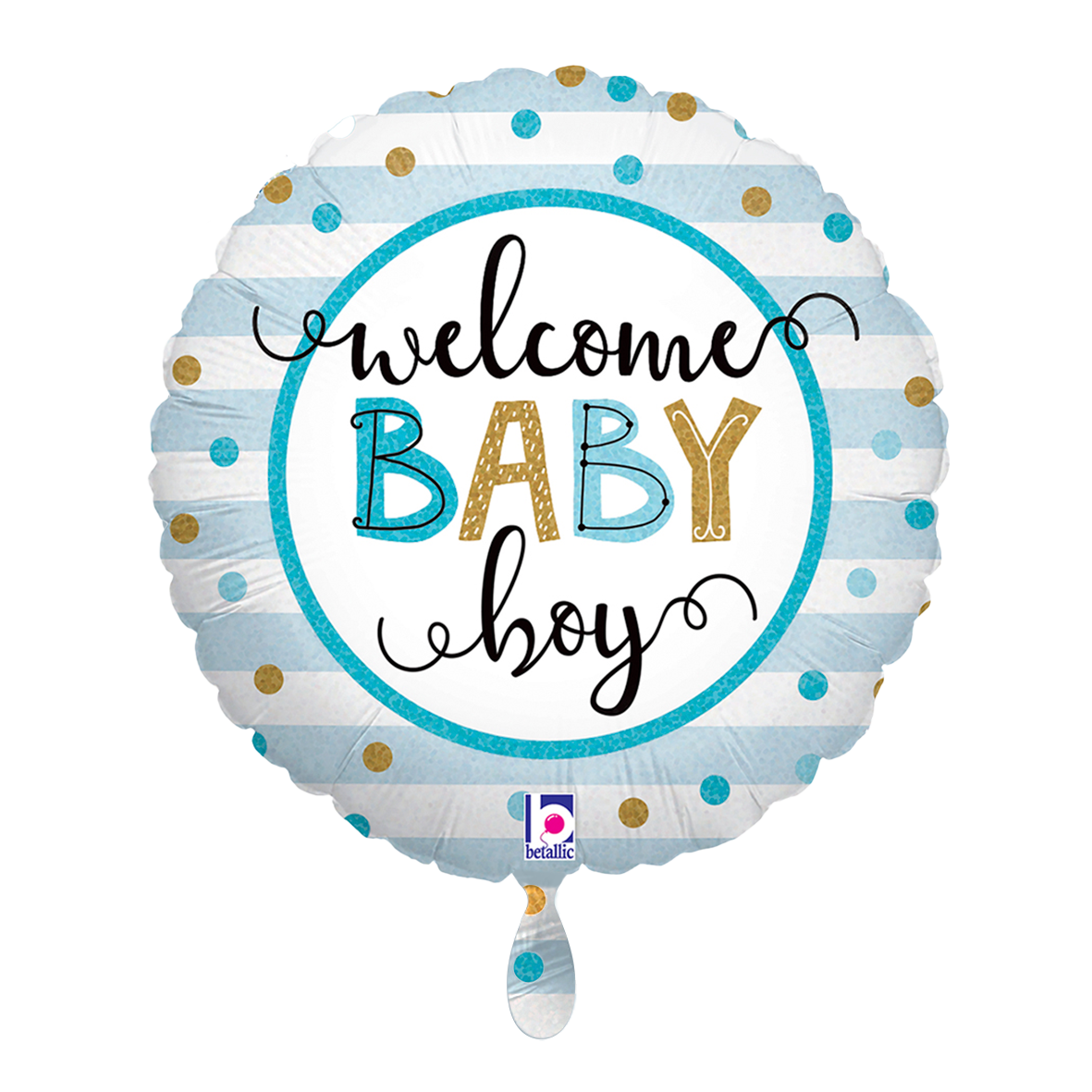 1 Balloon - Baby Boy Stripes