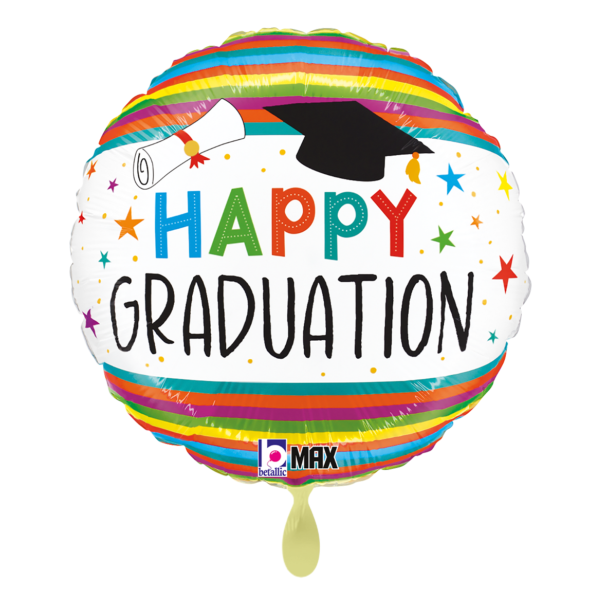 1 Balloon - Graduation Fun Stripes