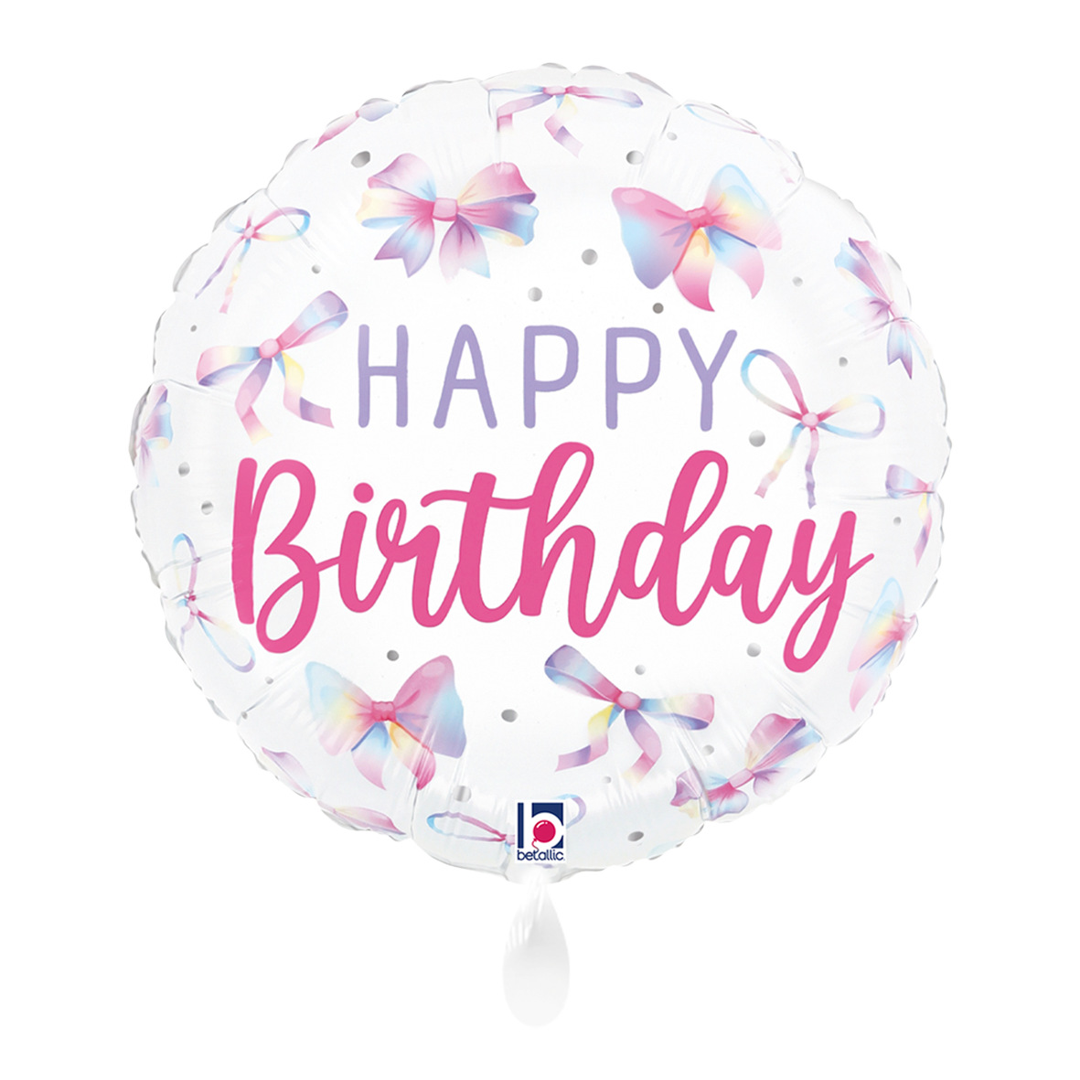 1 Balloon - Multicolor Bow Birthday