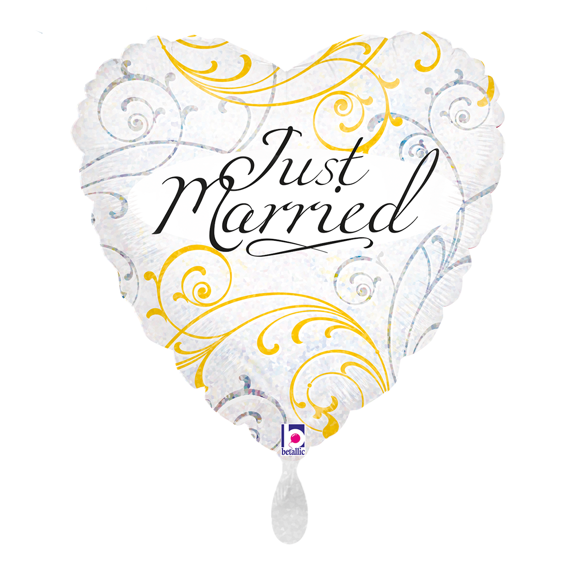 1 Balloon - Just Married Filigree