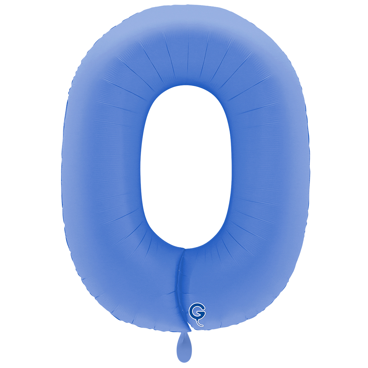 1 Balloon XXL - Number 0 - Soft Matte Lotus Blue