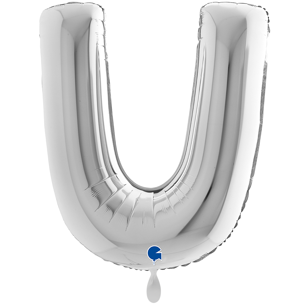1 Balloon XXL - Letter U - Silver