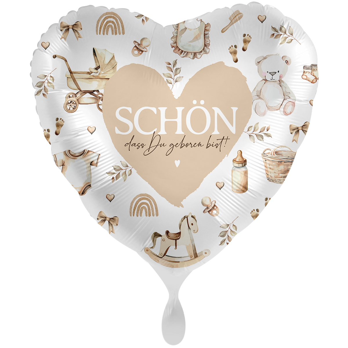 1 Balloon XXL - Baby Neutral - Schön, dass Du geboren bist