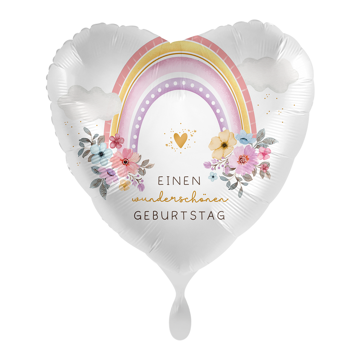 1 Balloon - Rainbow Flowers Birthday - GER