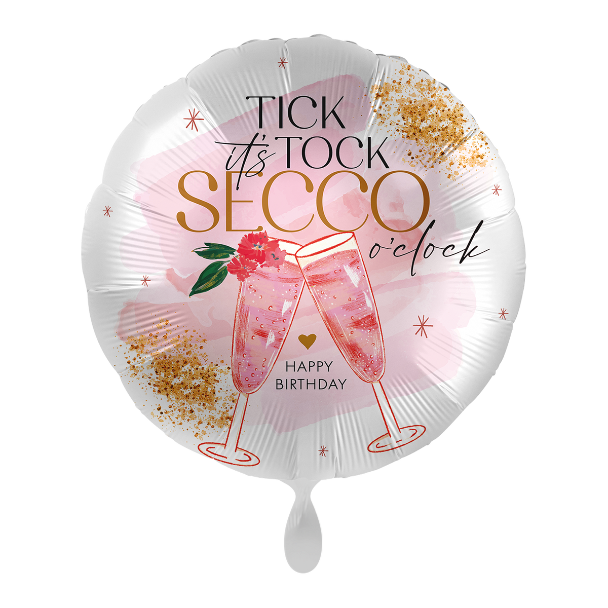 1 Balloon - Pink & Shiny Secco Birthday - ENG