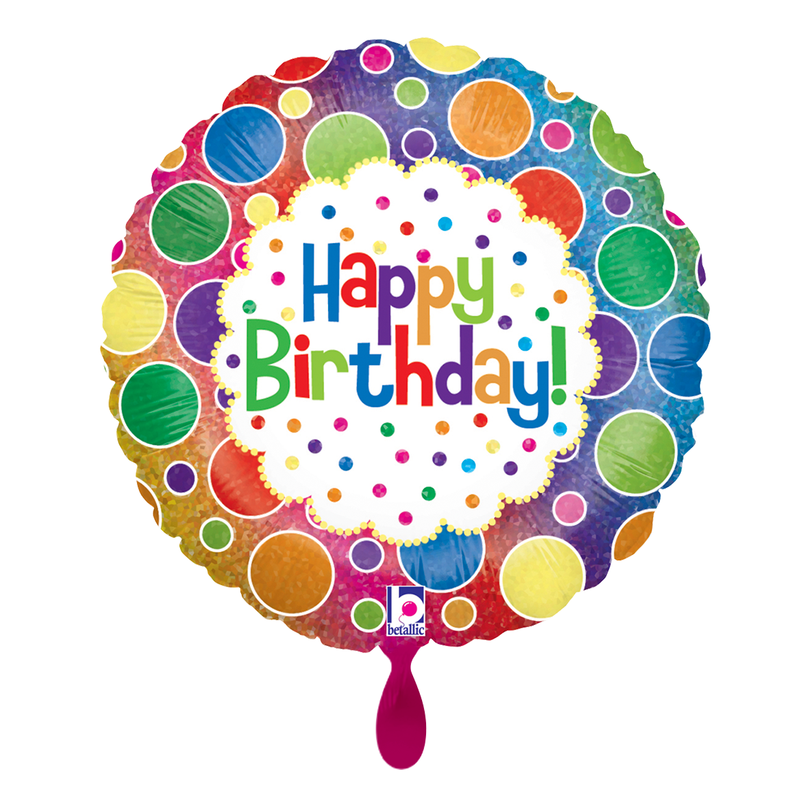 1 Balloon - Rainbow Dots Birthday