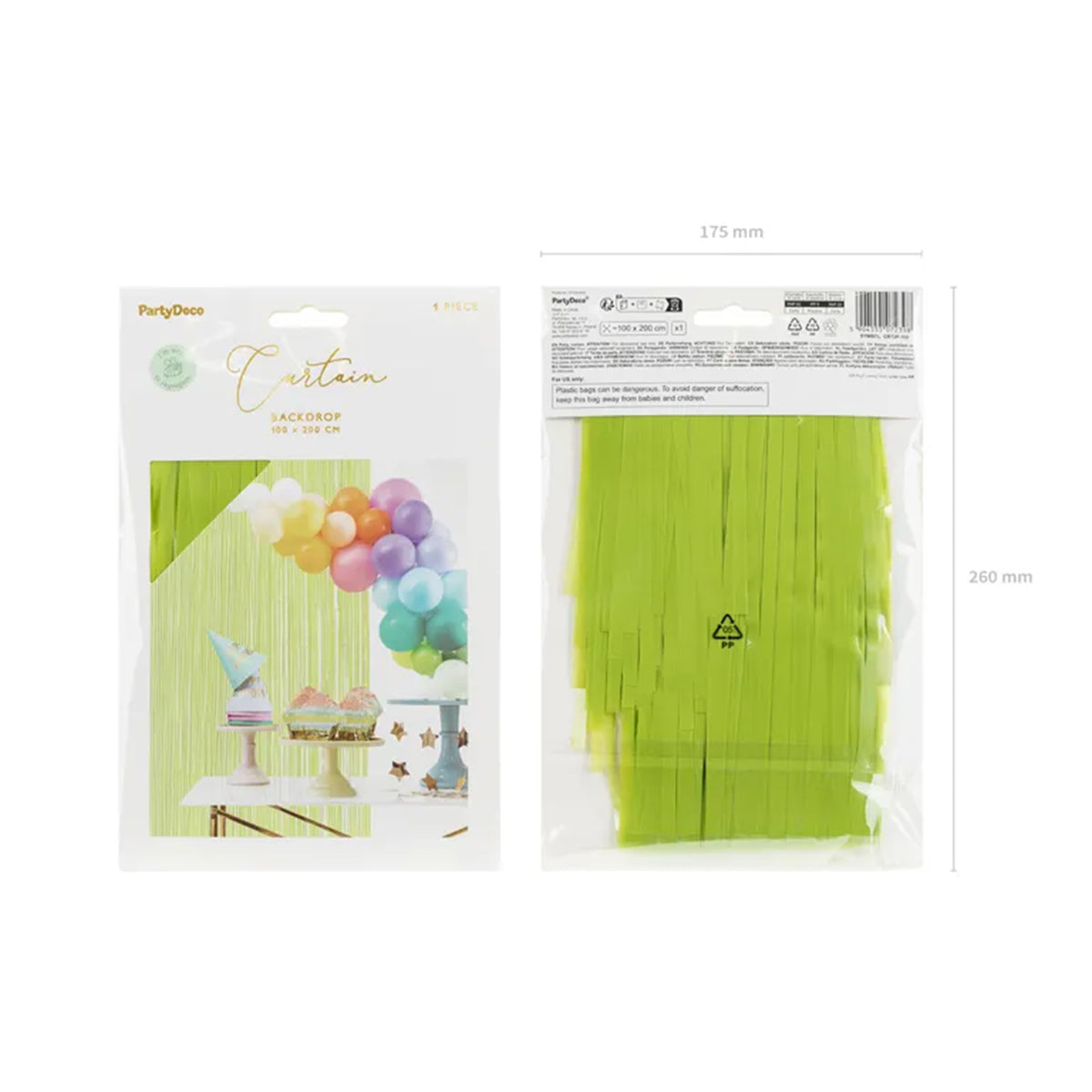 1 Partyvorhang - Light green 100x200cm