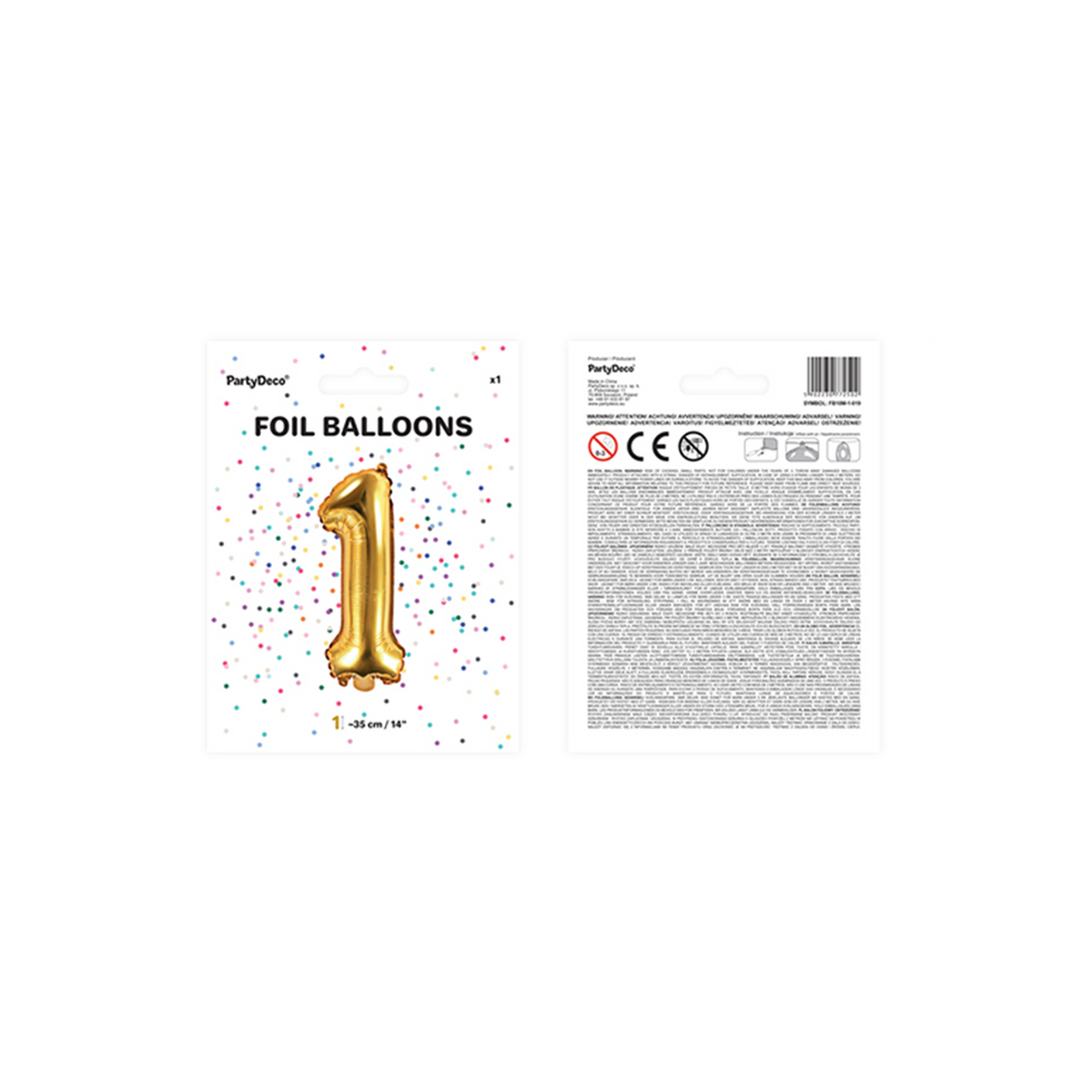 1 Balloon XS - Zahl 1 - Gold