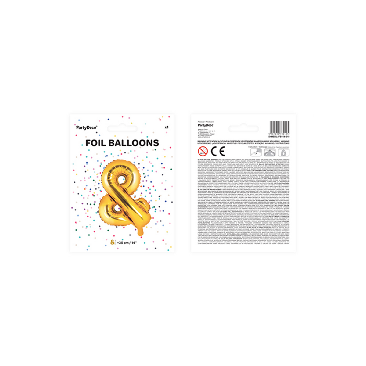 1 Ballon XS - Zeichen & - Gold