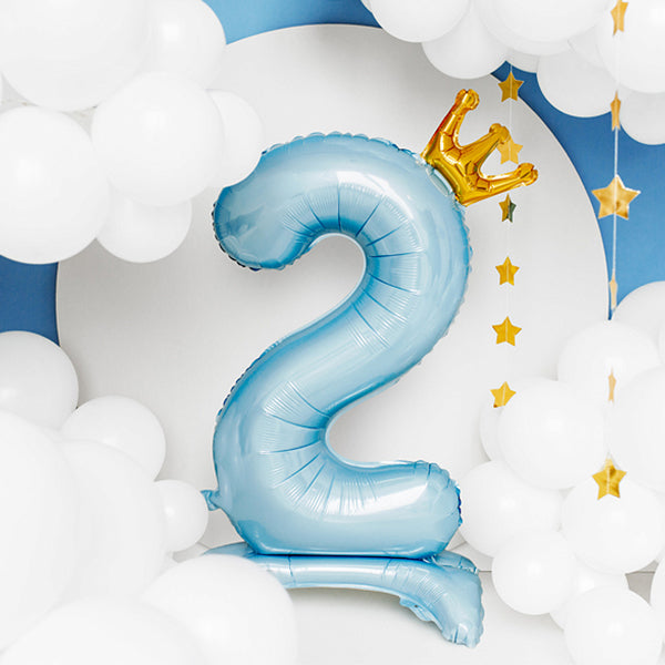 1 Ballon XXL mit Standfuß - Zahl 2 - Prince