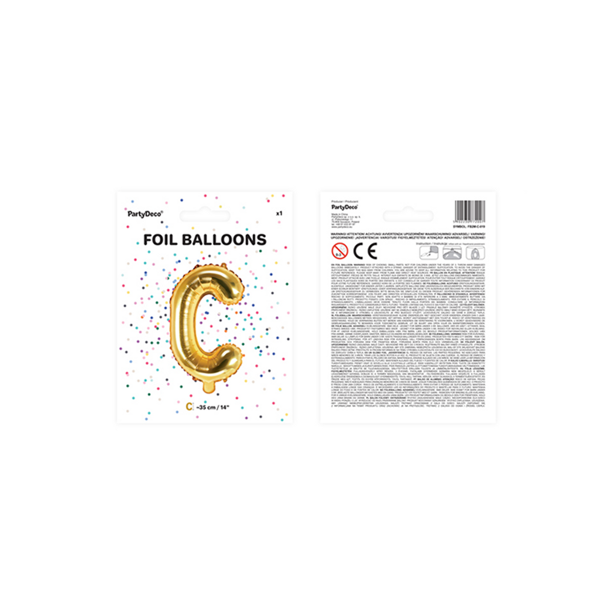 1 Ballon XS - Buchstabe C - Gold