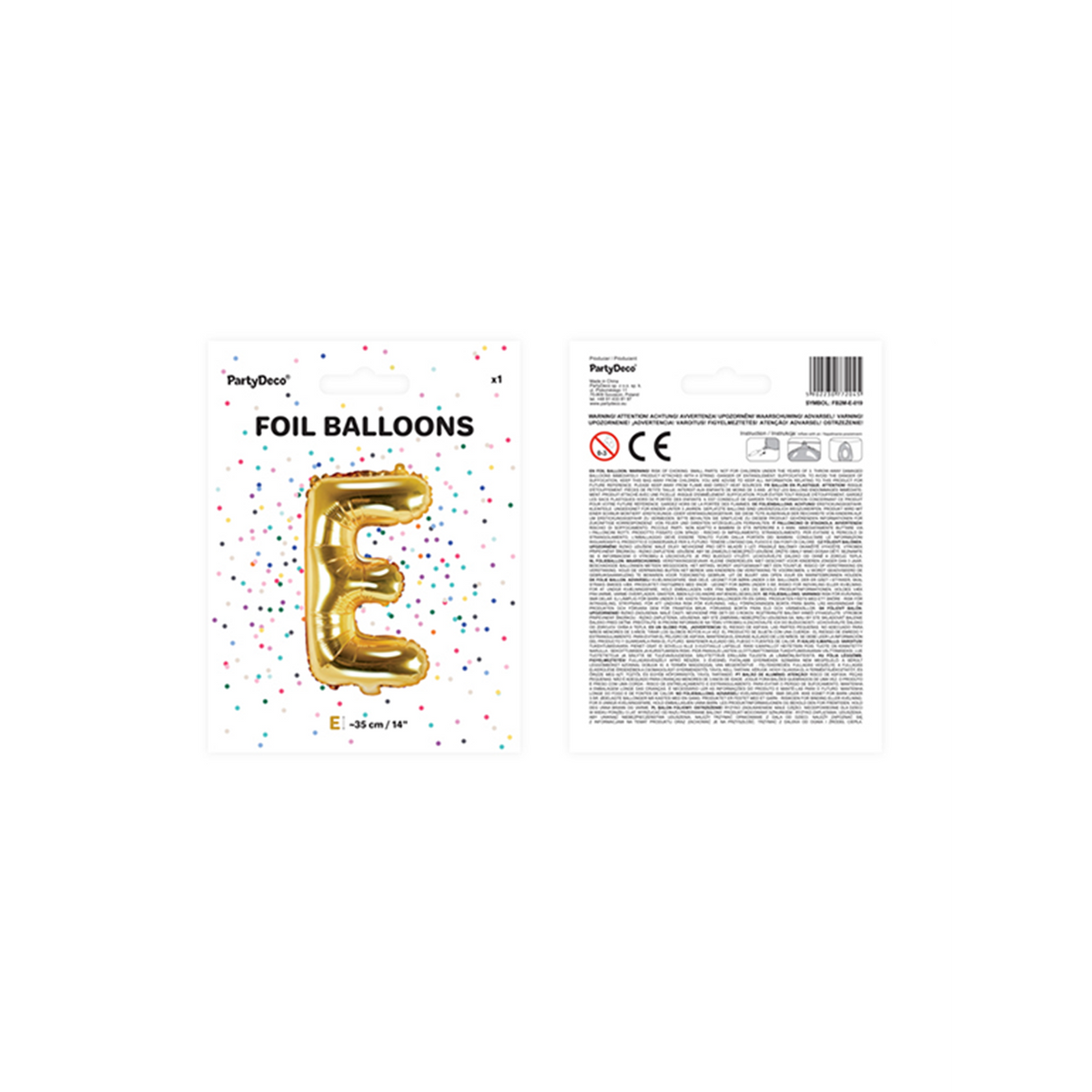 1 Ballon XS - Buchstabe E - Gold