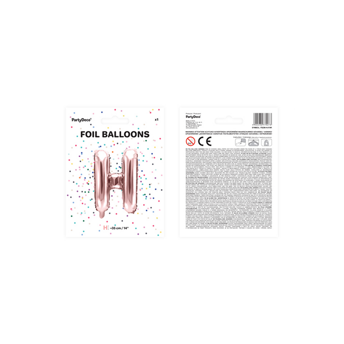 1 Ballon XS - Buchstabe H - RoseGold