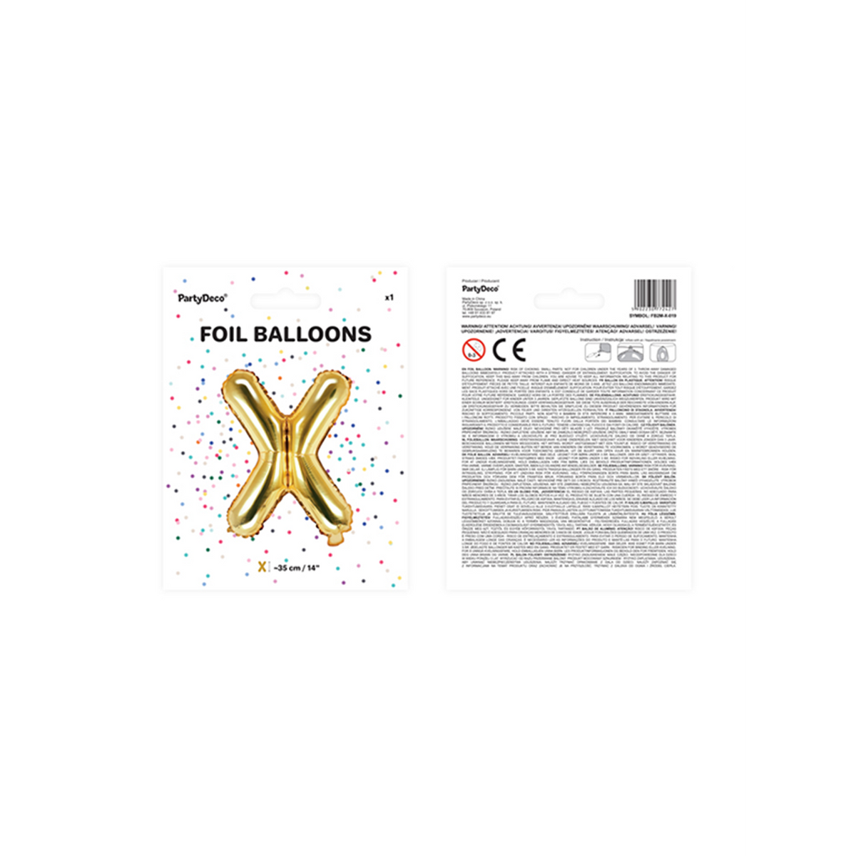 1 Ballon XS - Buchstabe X - Gold