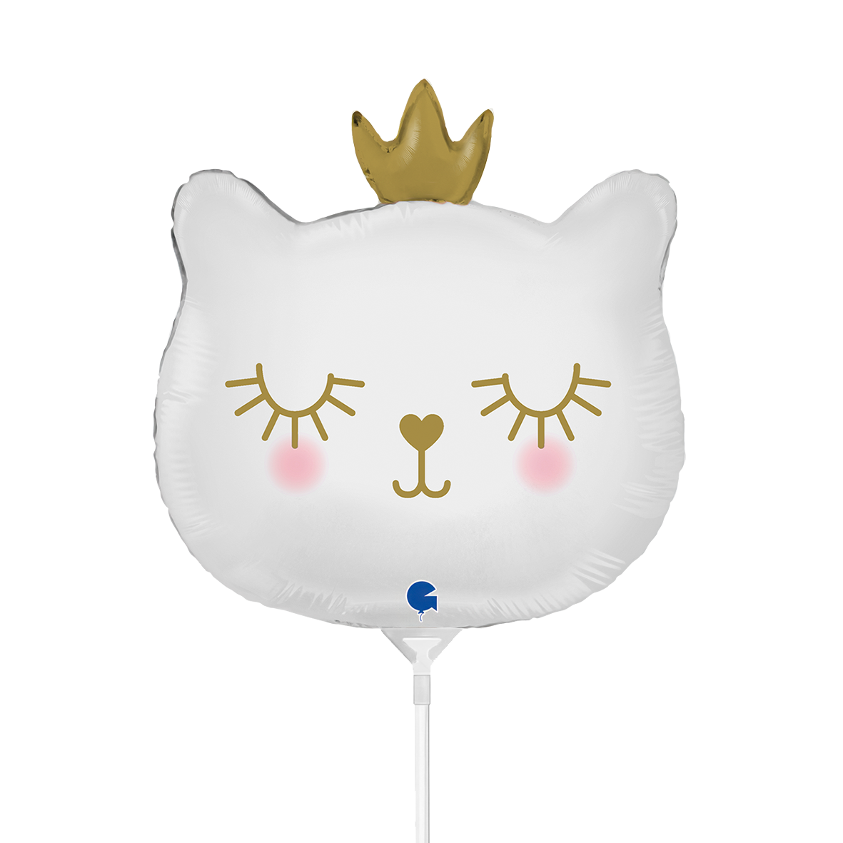 10 Miniballoons Airfilled - Cat Princess - White (Unverpackt)