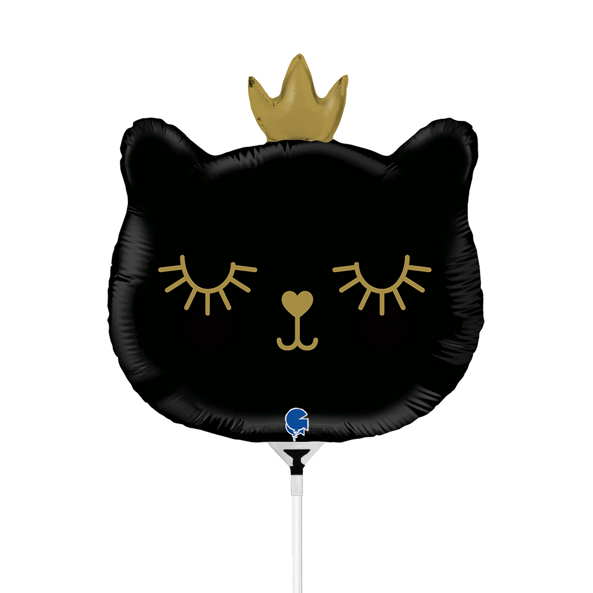 10 Miniballoons Airfilled - Cat Princess - Black (Unverpackt)