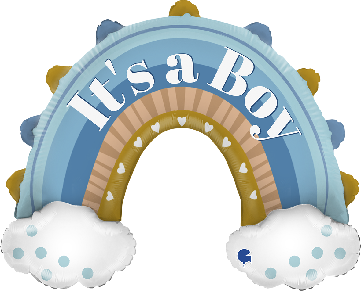 1 Balloon XXL - Boho Blue Rainbow