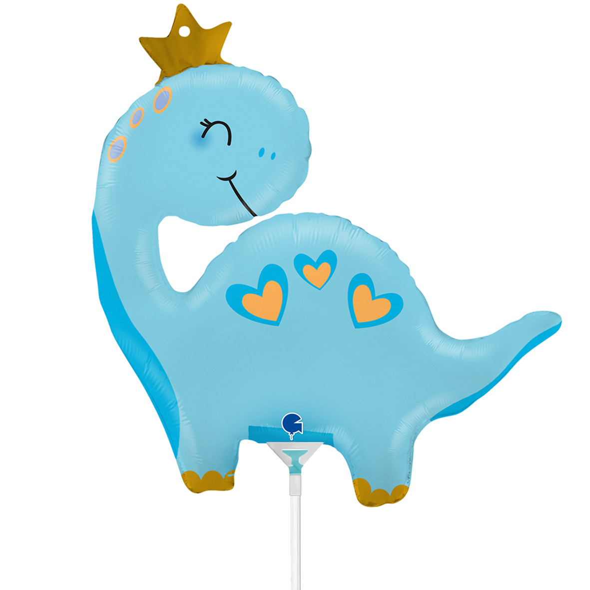 10 Miniballoons Airfilled - Blue Dino (Unverpackt)