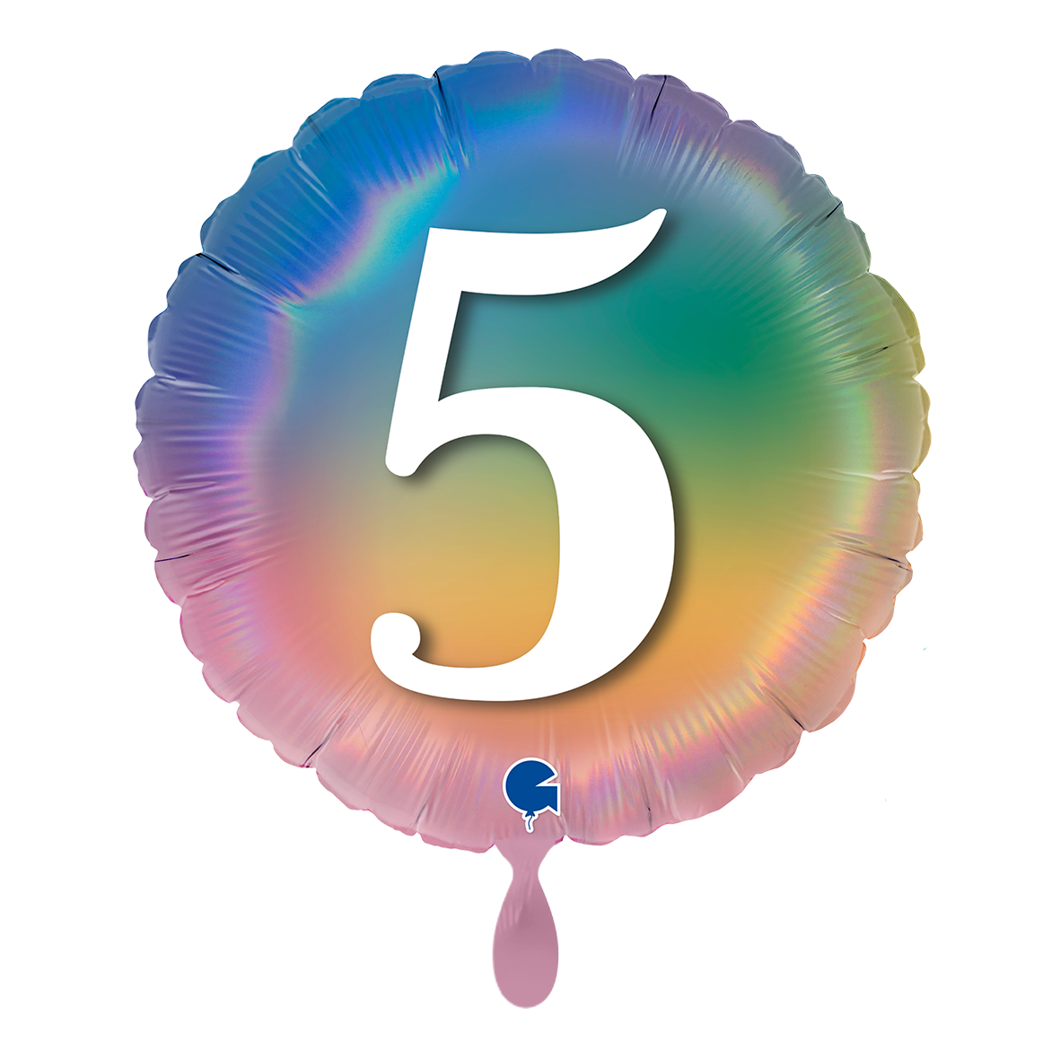 1 Balloon - Happy 5 Colourful Rainbow