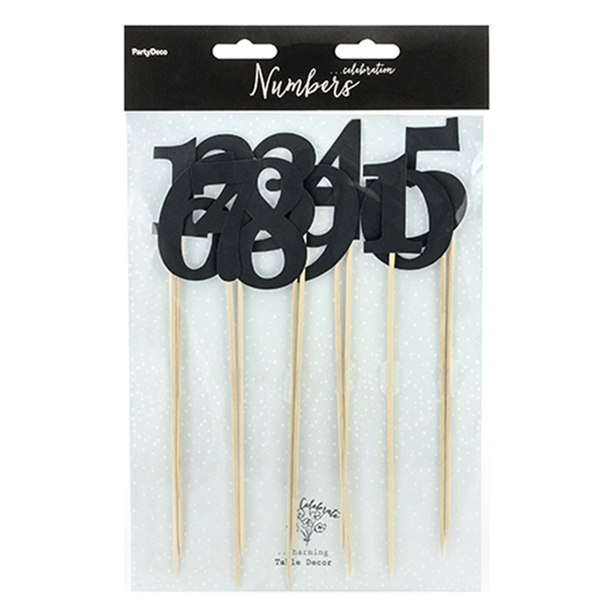 11 Cake Topper - Zahlenreihe - Schwarz