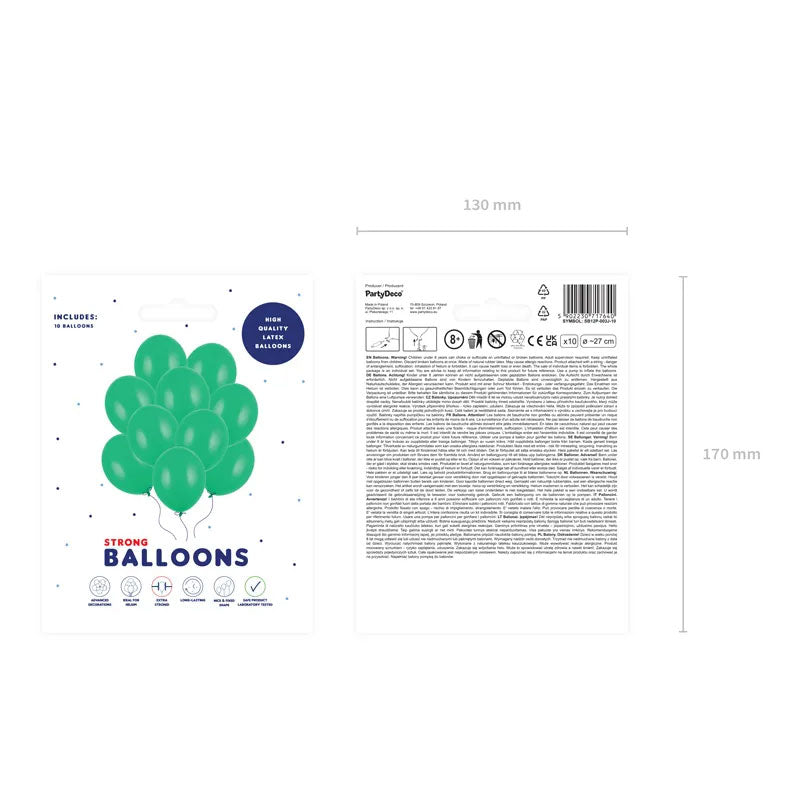 10 Luftballons - Ø 27cm - Pastell Green