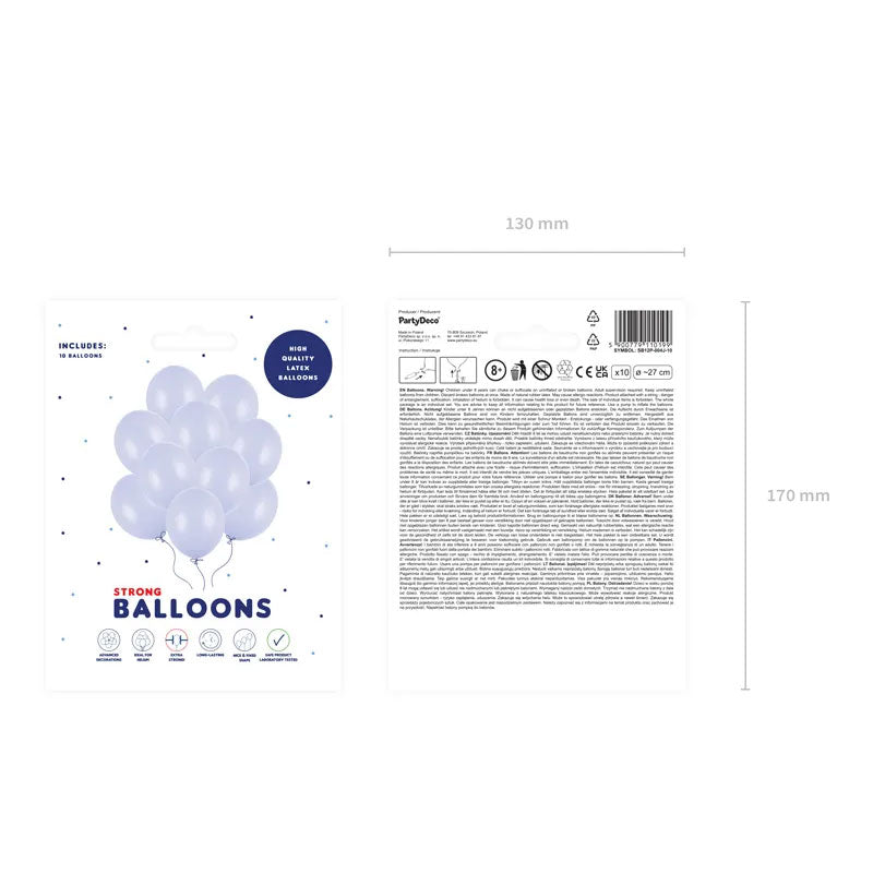 10 Luftballons - Ø 27cm - Pastell Light Lilac