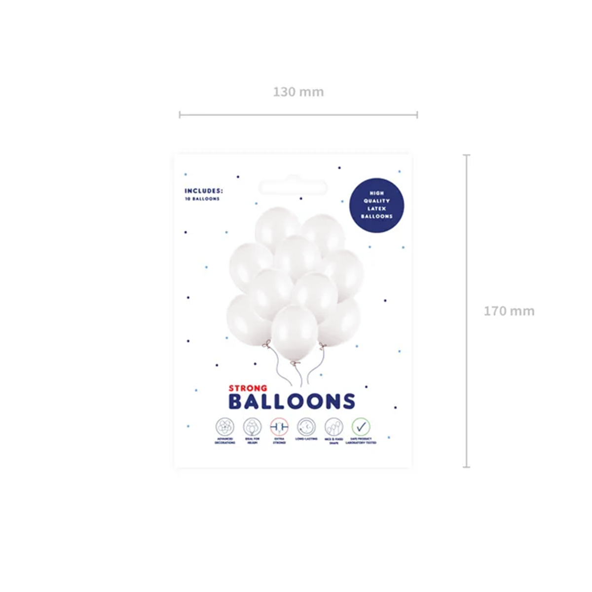 10 Luftballons - Ø 30cm - Metallic - Weiß