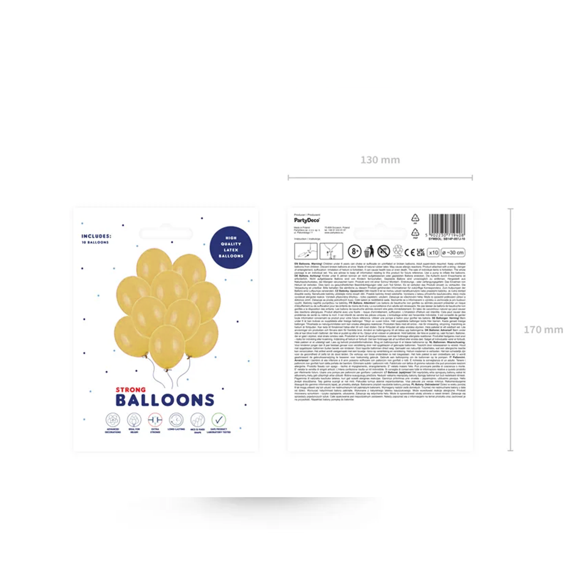 10 Luftballons - Ø 30cm - Metallic - Gold