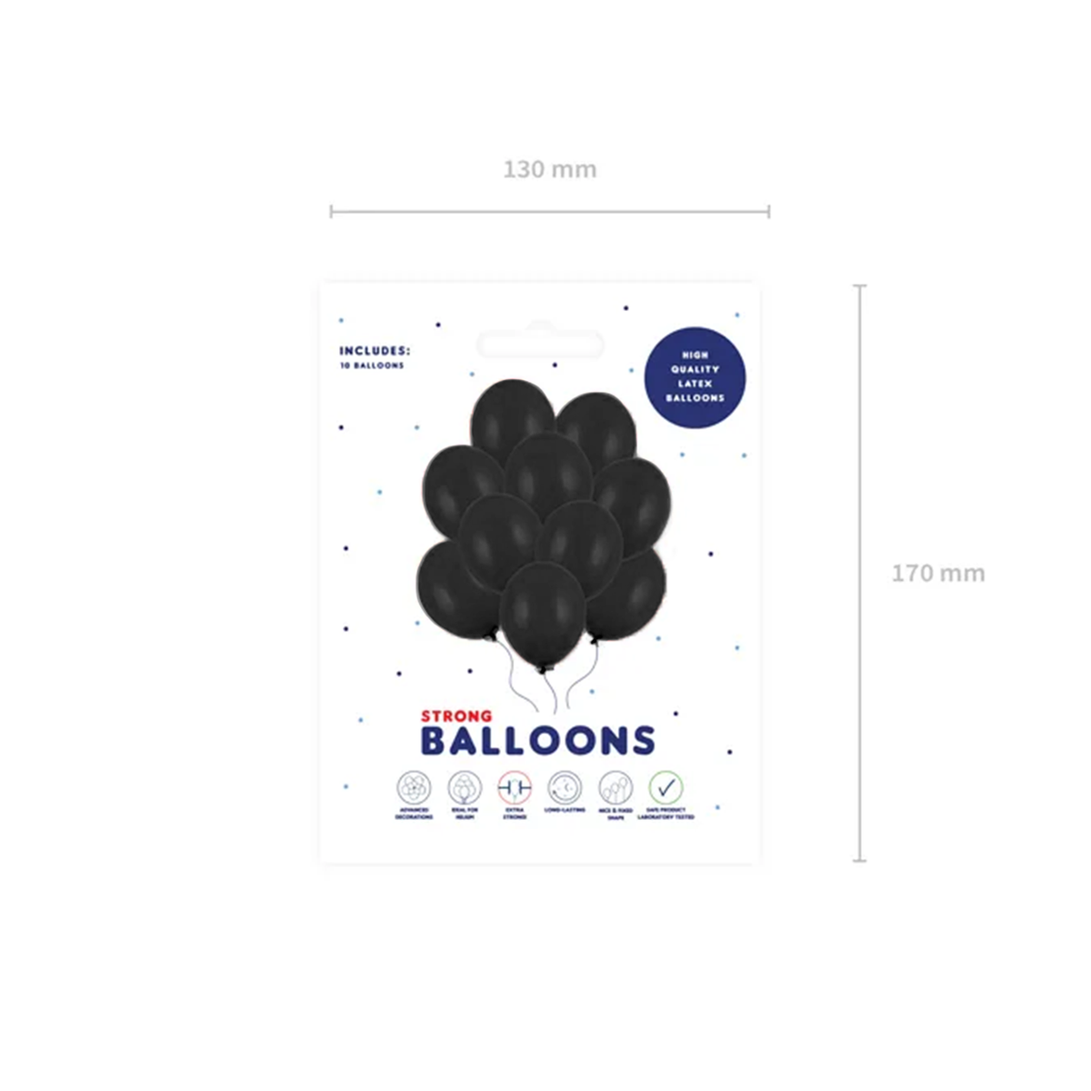 10 Luftballons - Ø 30cm - Schwarz