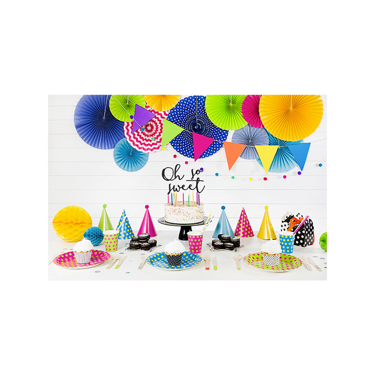 6 Kuchenkerzen mit Halterung - Bunt - Colored Flames