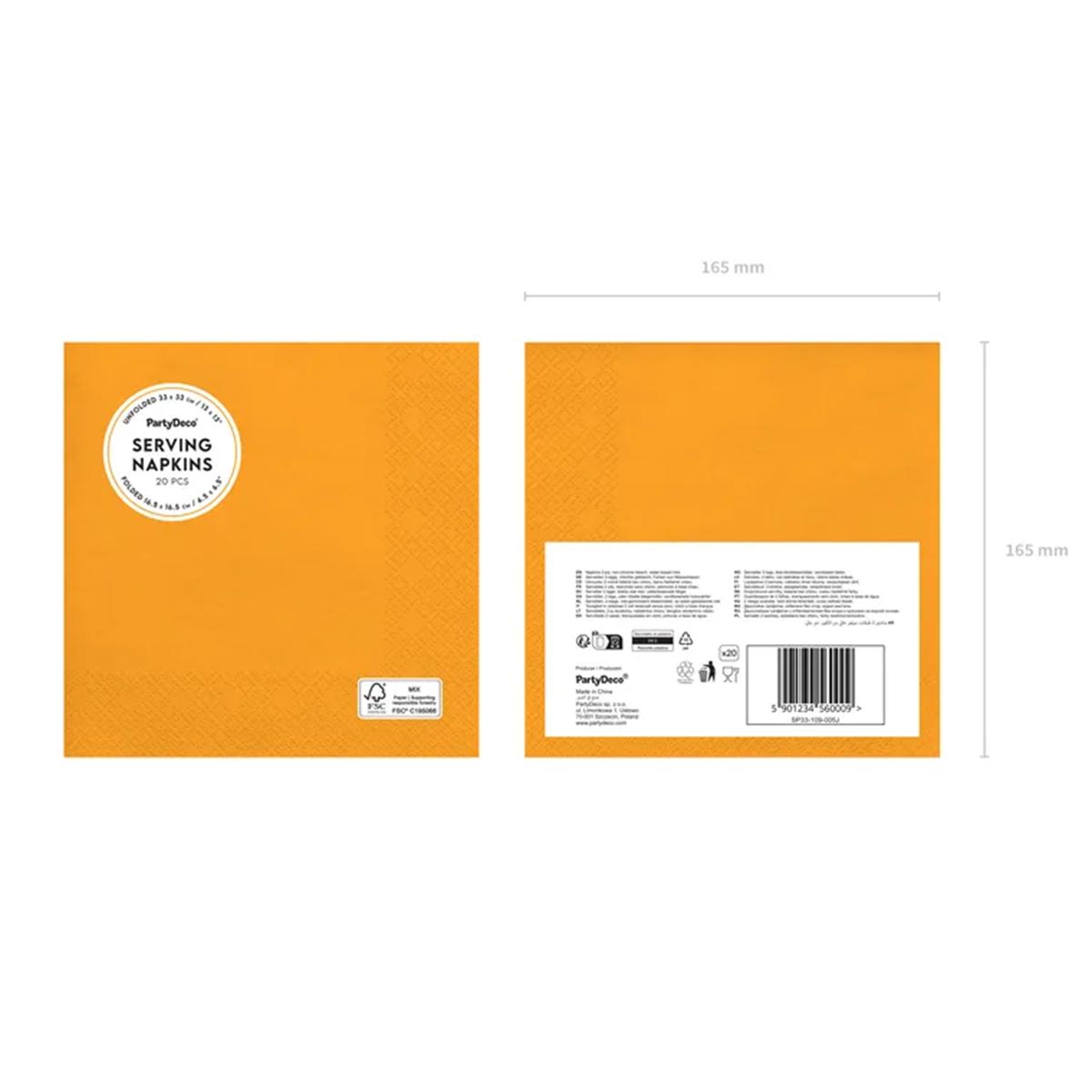 20 Servietten - Hellorange