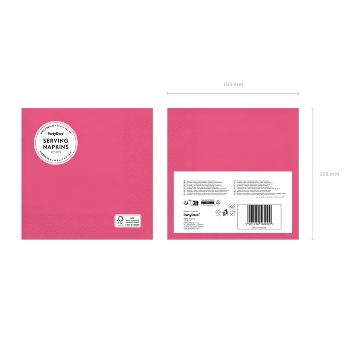 20 Servietten - Dunkelrosa