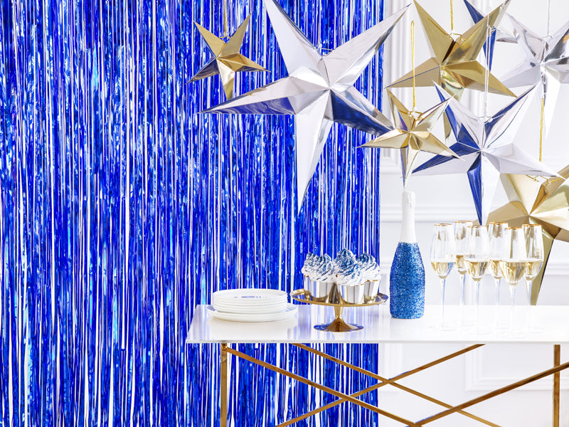 1 Glittervorhang - 2,5m - Blau