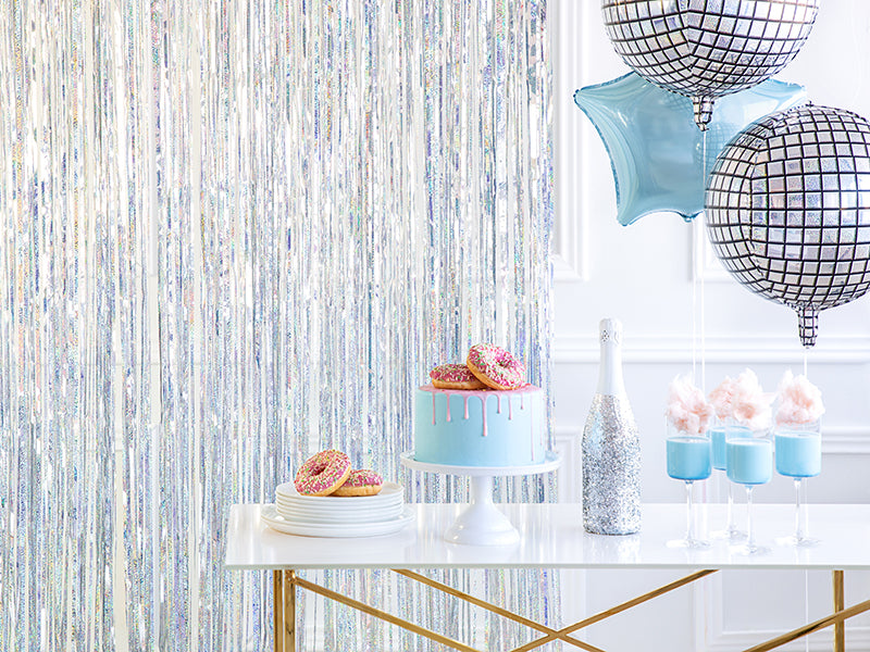 1 Glittervorhang - 2,5m - Holographic
