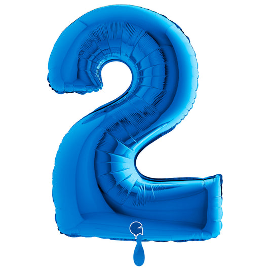 1 Balloon XXL - Number 2 - Blue