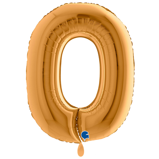 1 Balloon XXL - Number 0 - Sunset Gold