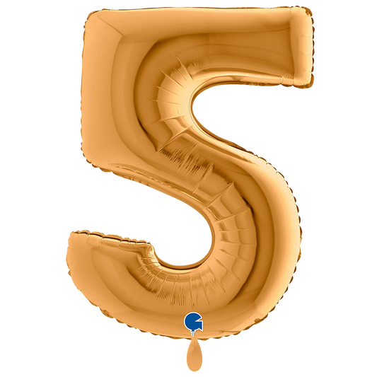 1 Balloon XXL - Number 5 - Sunset Gold